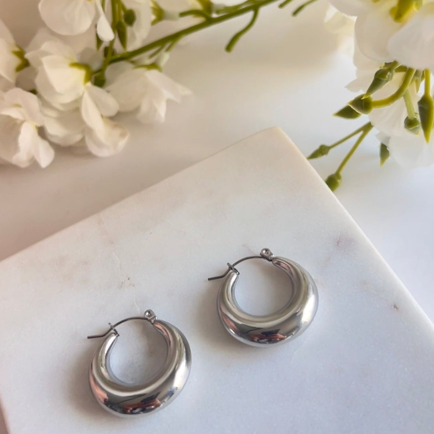 Bold - Thick Gold Hoop Earrings Gold and Silver