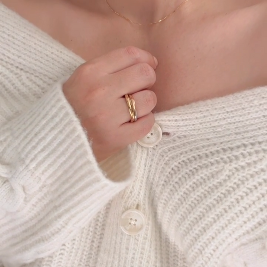 Three-Color Ring – Gold, Rose Gold and Silver