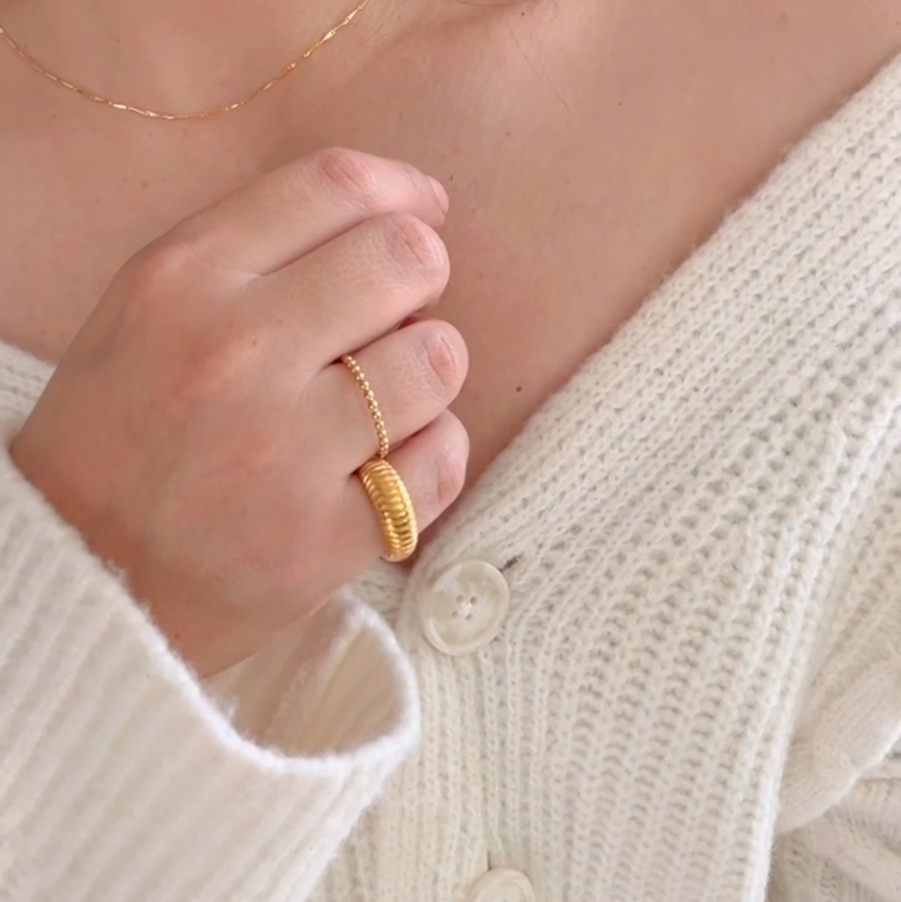 Dome Ring Stainless Steel Minimalist Diadem Style