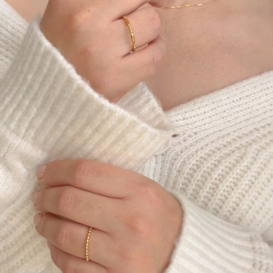 Beaded Stackable Ring Minimalist Design