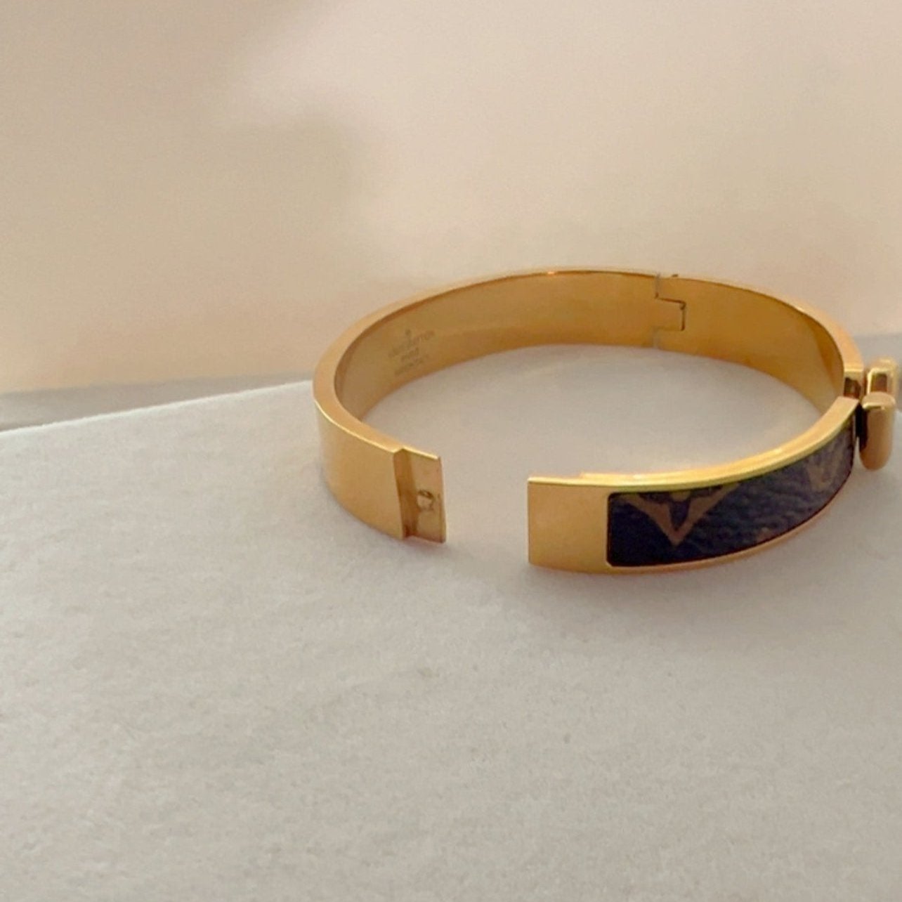 Gold Leather Bracelet LV