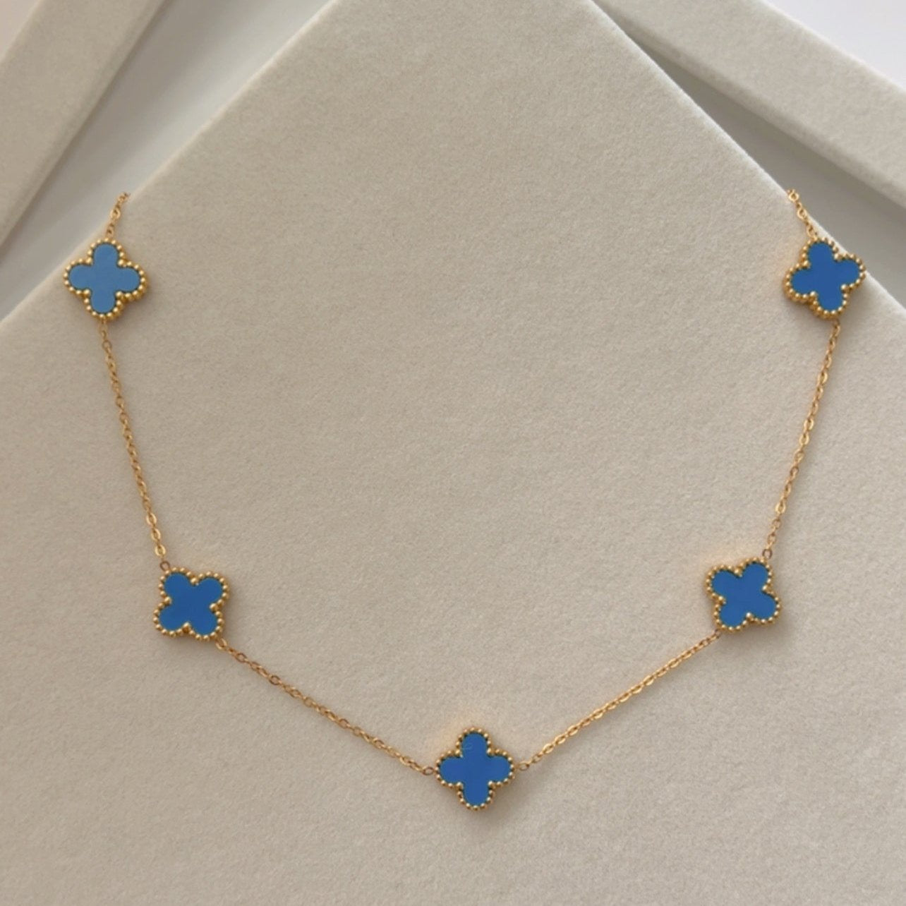 Gold Clover Necklace – Double-Sided Pendant  Stainless Steel