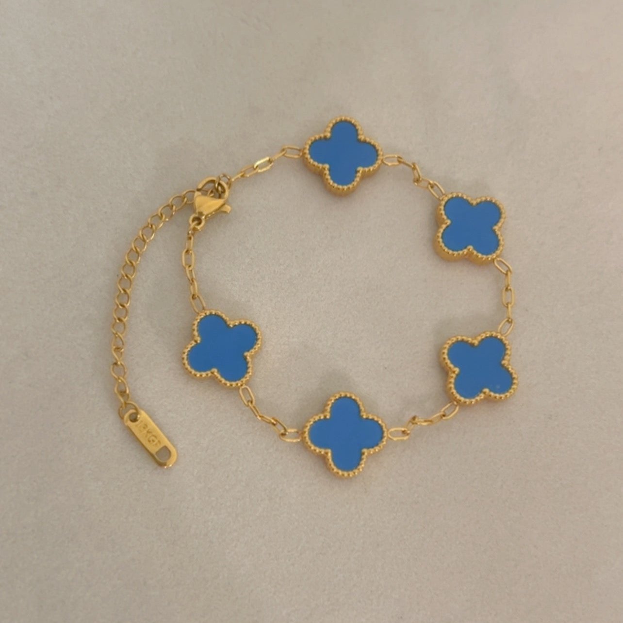 Five-Leaf Clover Bracelet – Stainless Steel, Multiple Colors