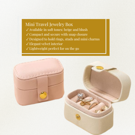 Mini jewelry organizers in blush and cream – compact cases for rings and earrings