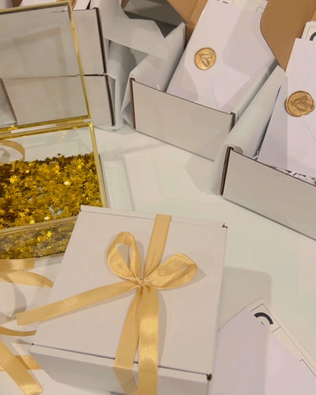 Caja de joyería Avaus con cinco piezas mixtas de acero inoxidable seleccionables en live
