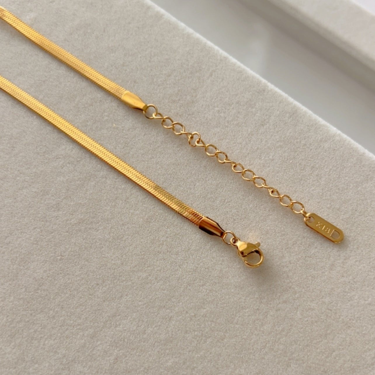 Snake Chain Initial Necklace – Zirconia abd Herringbone Alphabet