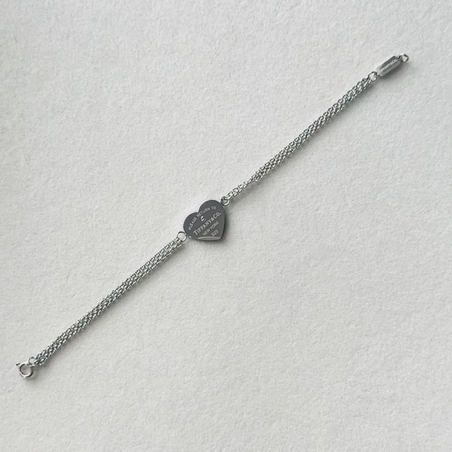 Heart Tag Bracelet Stainless Steel  Silver Finish