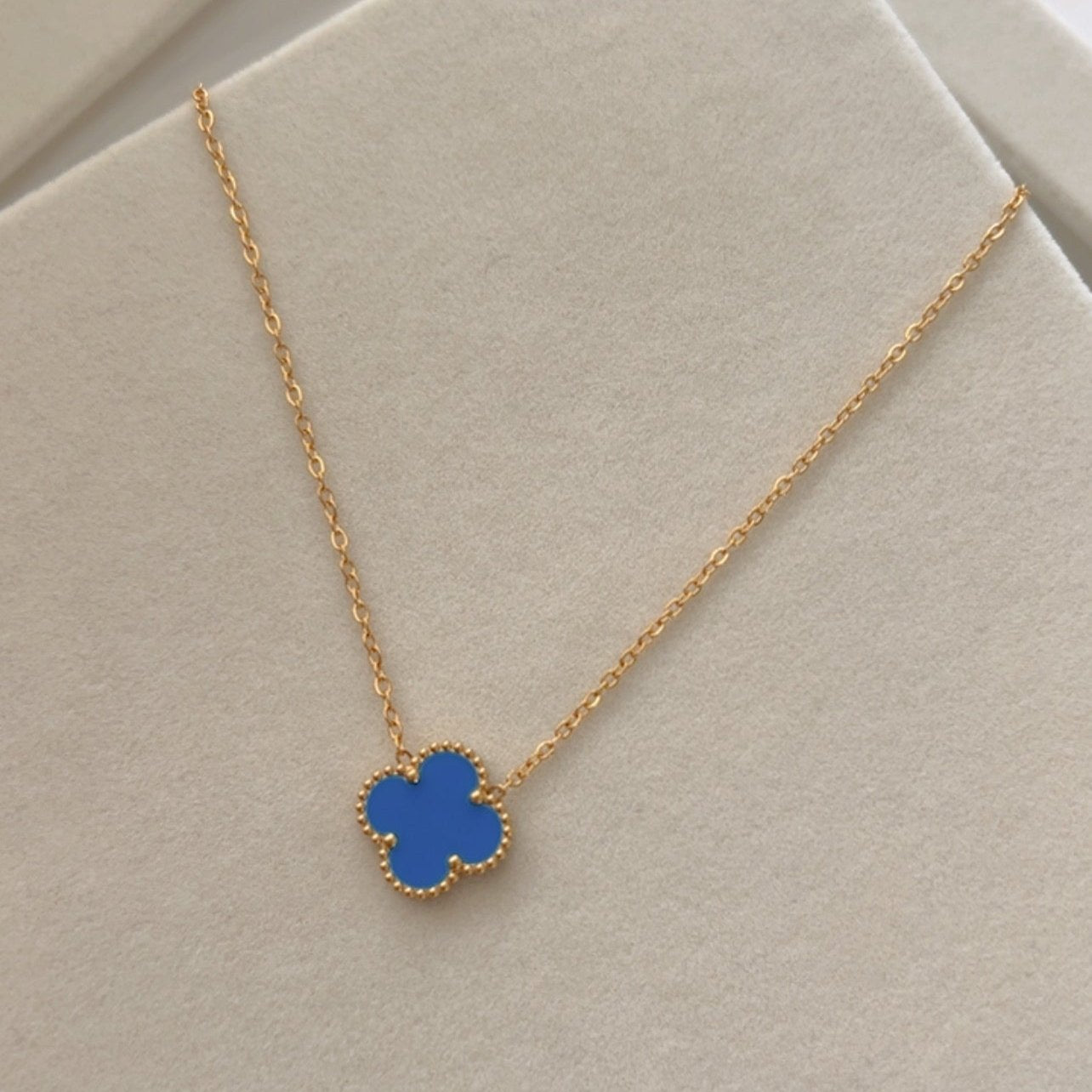 Single Clover Necklace  Stainless Steel  Multiple Colors