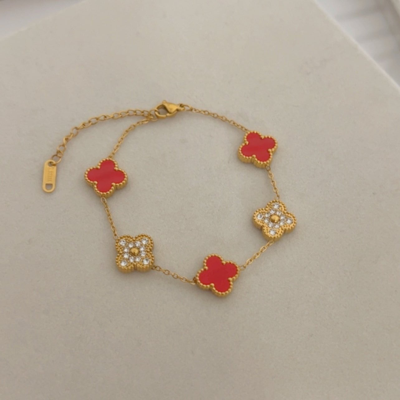 Five-Leaf Clover Bracelet – Stainless Steel, Multiple Colors