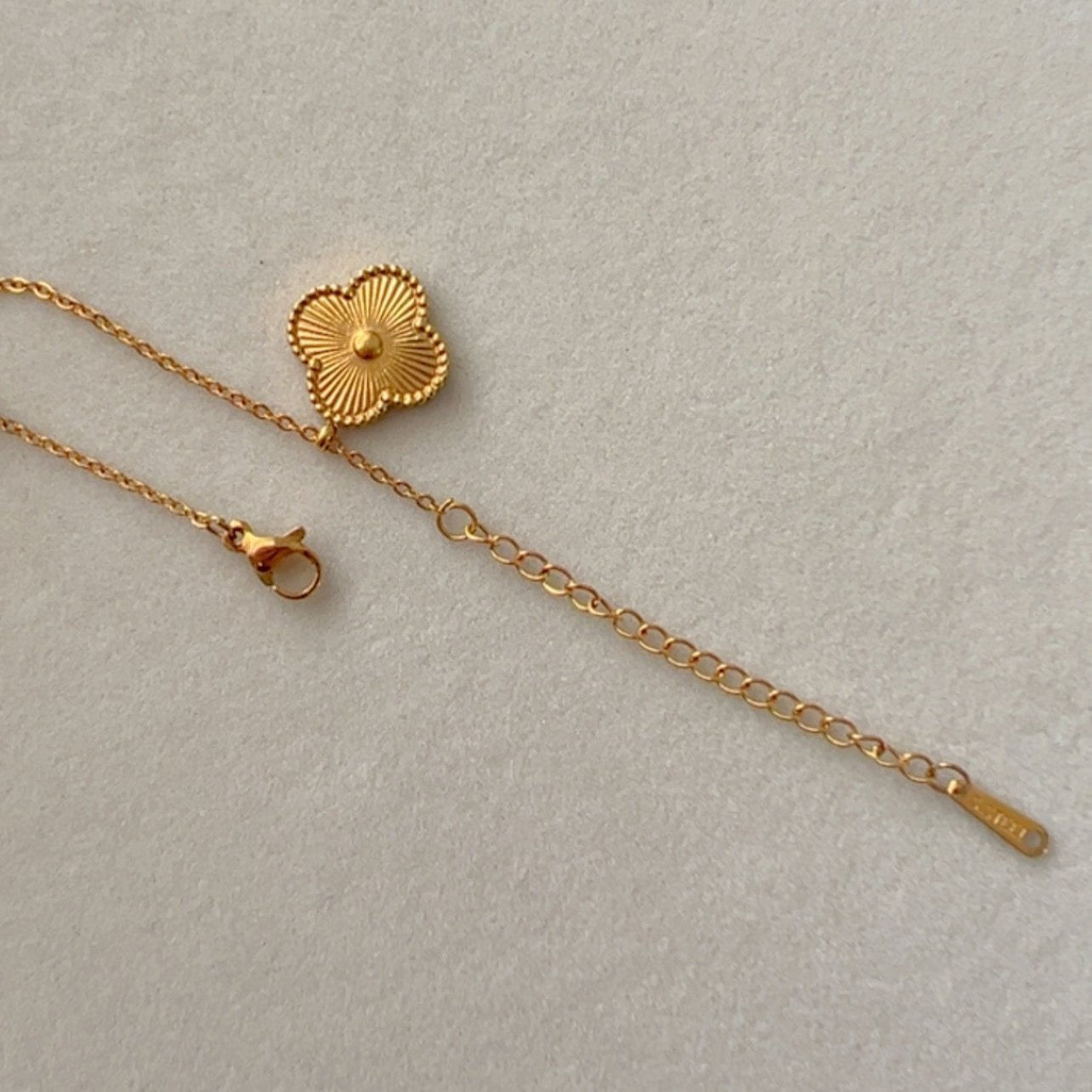 Single Clover Necklace  Stainless Steel  Multiple Colors