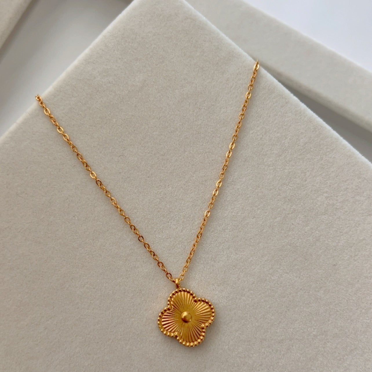 Single Clover Necklace  Stainless Steel  Multiple Colors