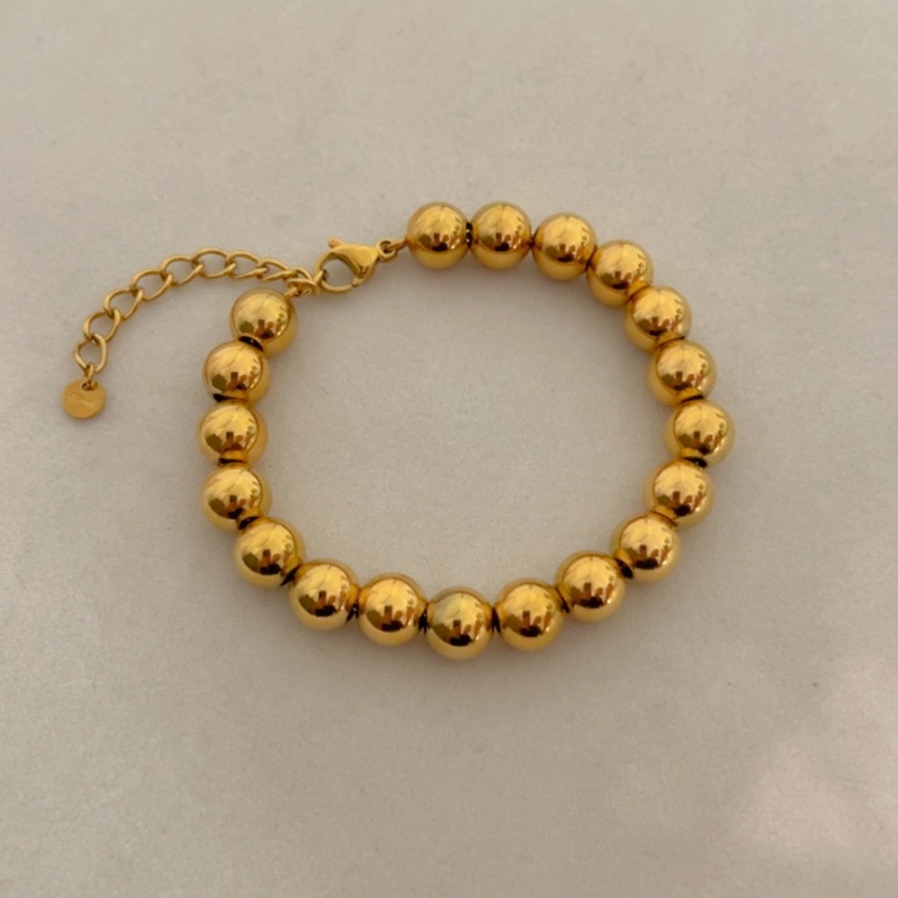 Sphere - Gold Beaded Bracelets – Elastic or Chain Style