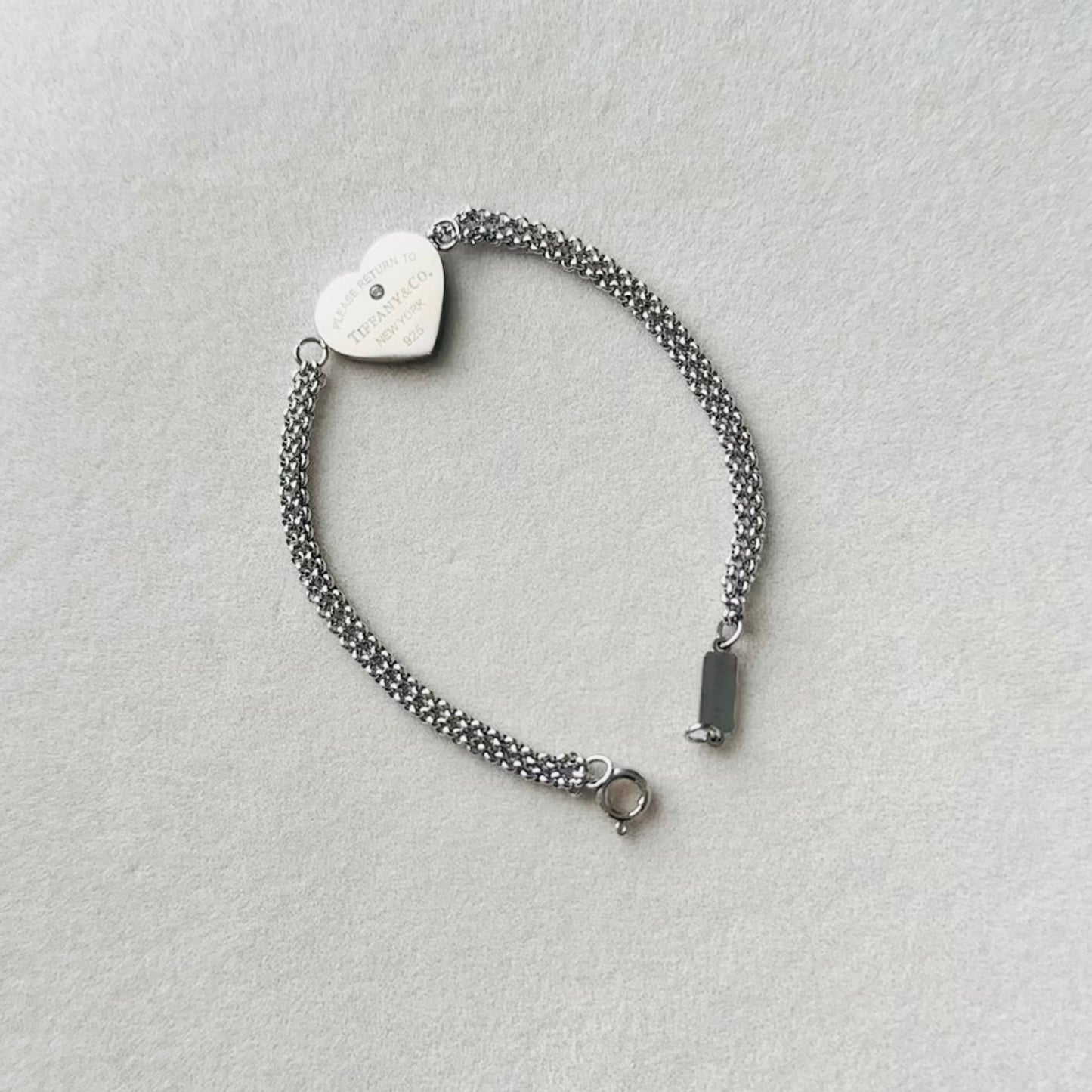 Heart Tag Bracelet Stainless Steel  Silver Finish