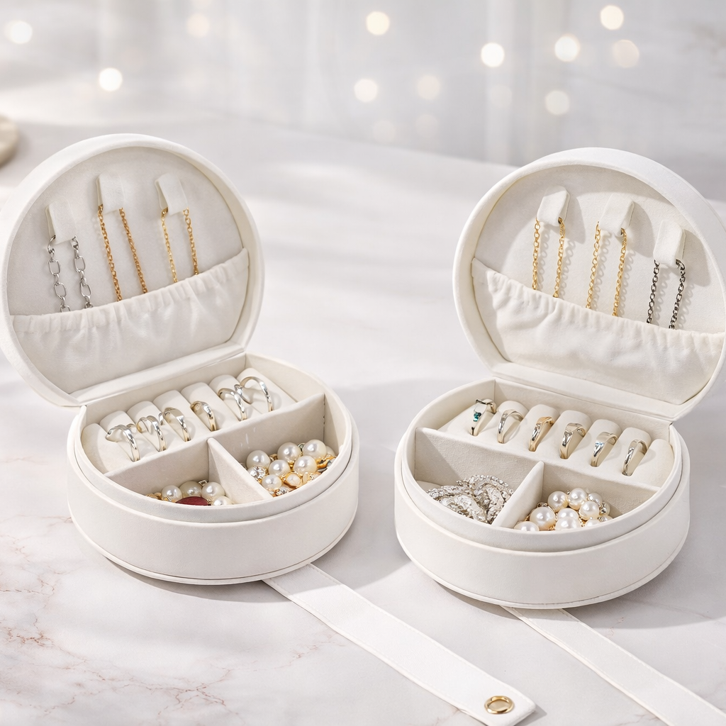 Cream Mini Jewelry Case