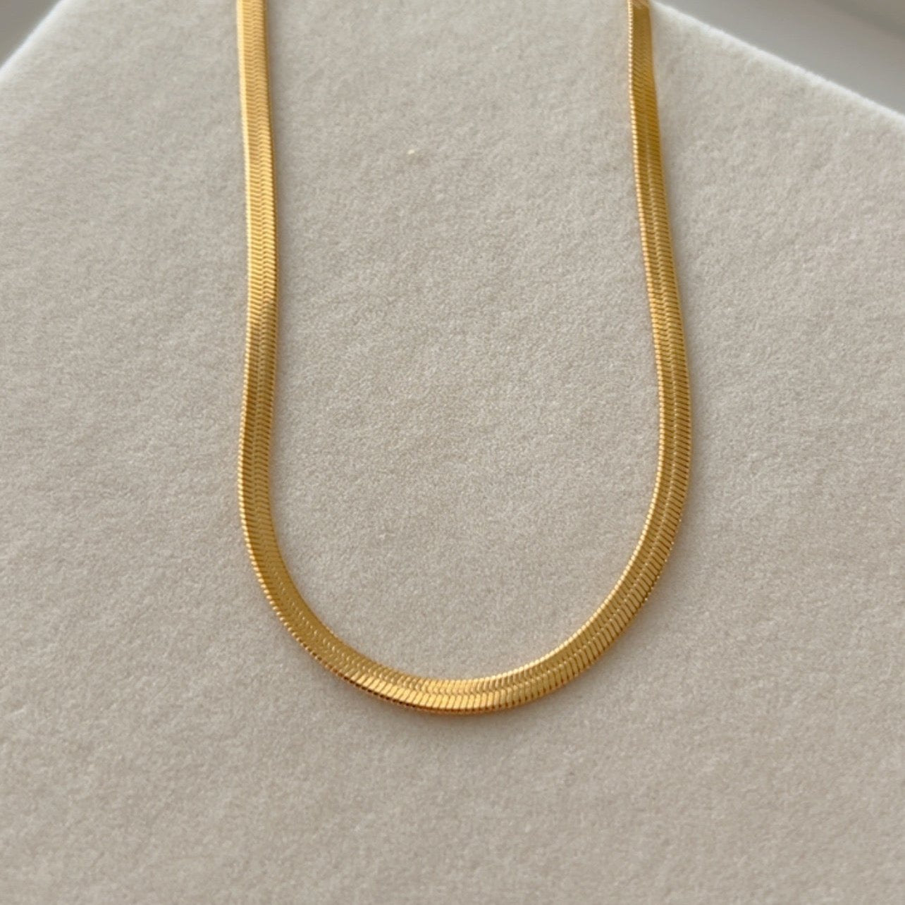 Snake Chain Initial Necklace – Zirconia abd Herringbone Alphabet