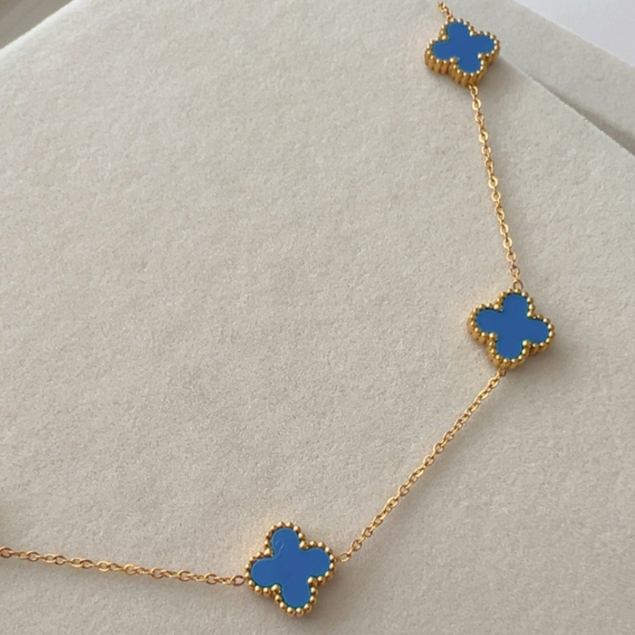 Gold Clover Necklace – Double-Sided Pendant  Stainless Steel
