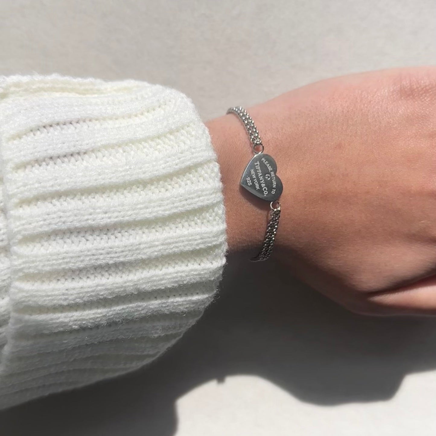 Heart Tag Bracelet Stainless Steel  Silver Finish