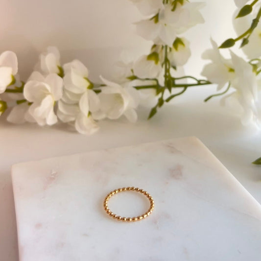 Thin Beaded Ring – Stainless Steel Minimalist Design