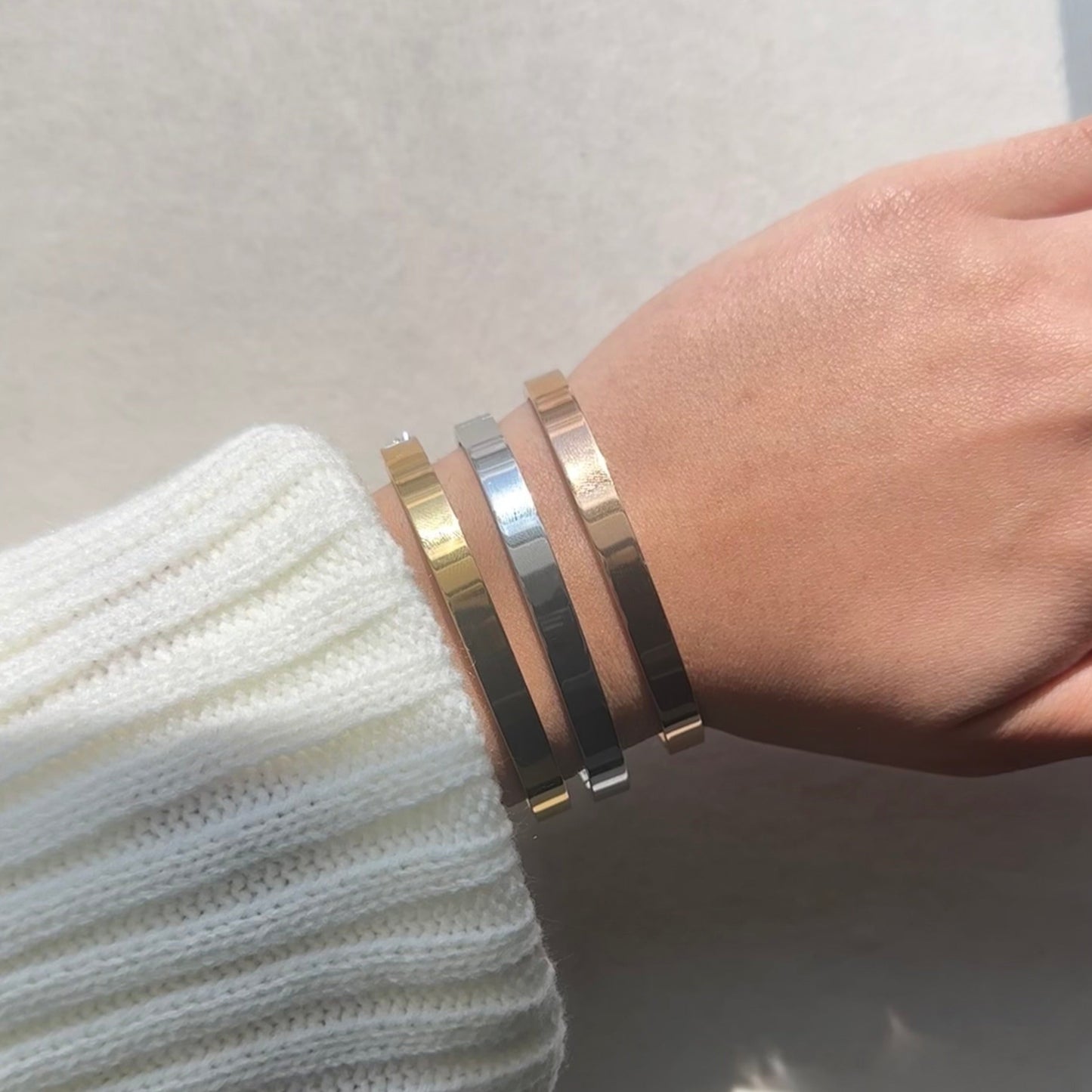 Classic Bangle Bracelet – Gold, Silver, Rose Gold