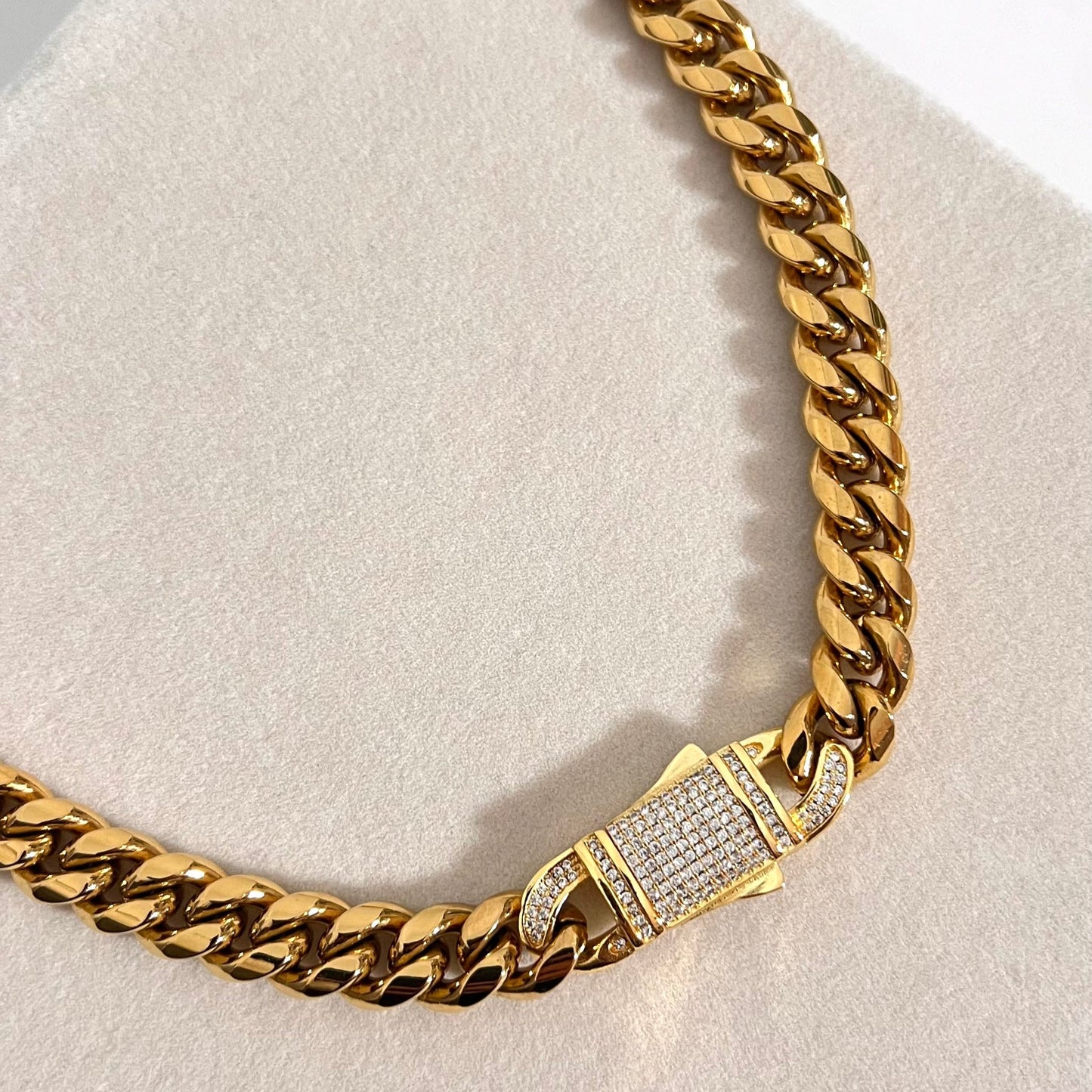 Cuban Link Chain Necklace – Stainless Steel Zirconia for Men and Women