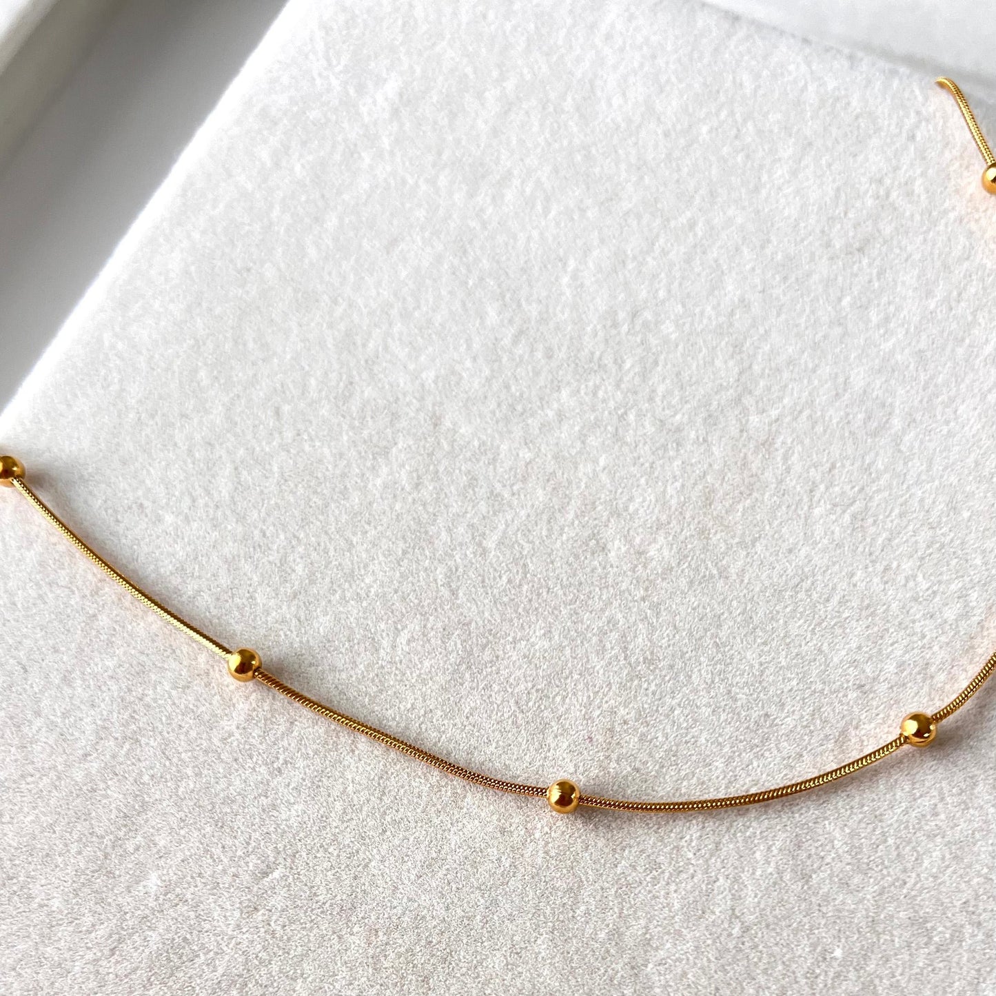 Bead Sphere Necklace – Adjustable Stainless Steel Chain