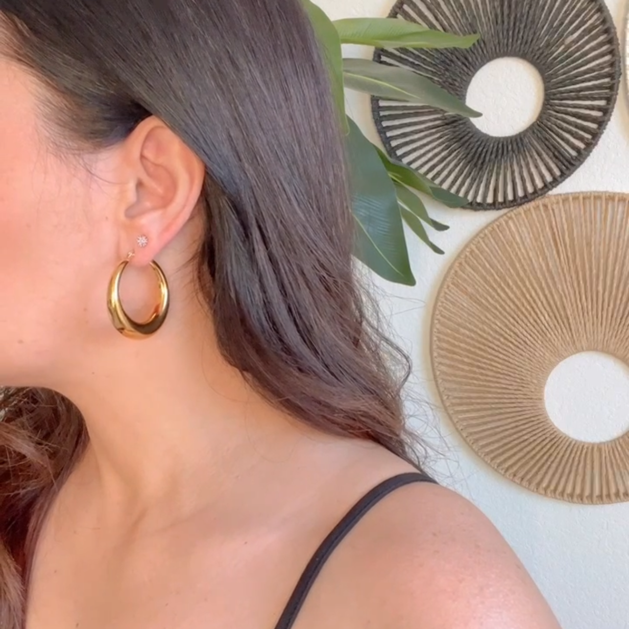 Bold - Thick Gold Hoop Earrings Gold and Silver