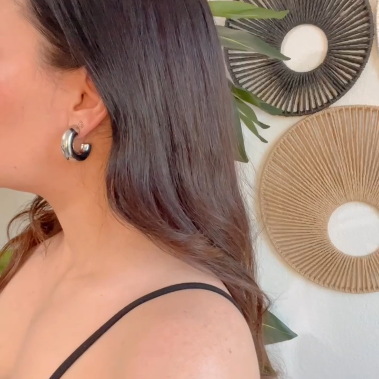 Chunky Open Hoop Earrings  Thick Design Gold and Silver