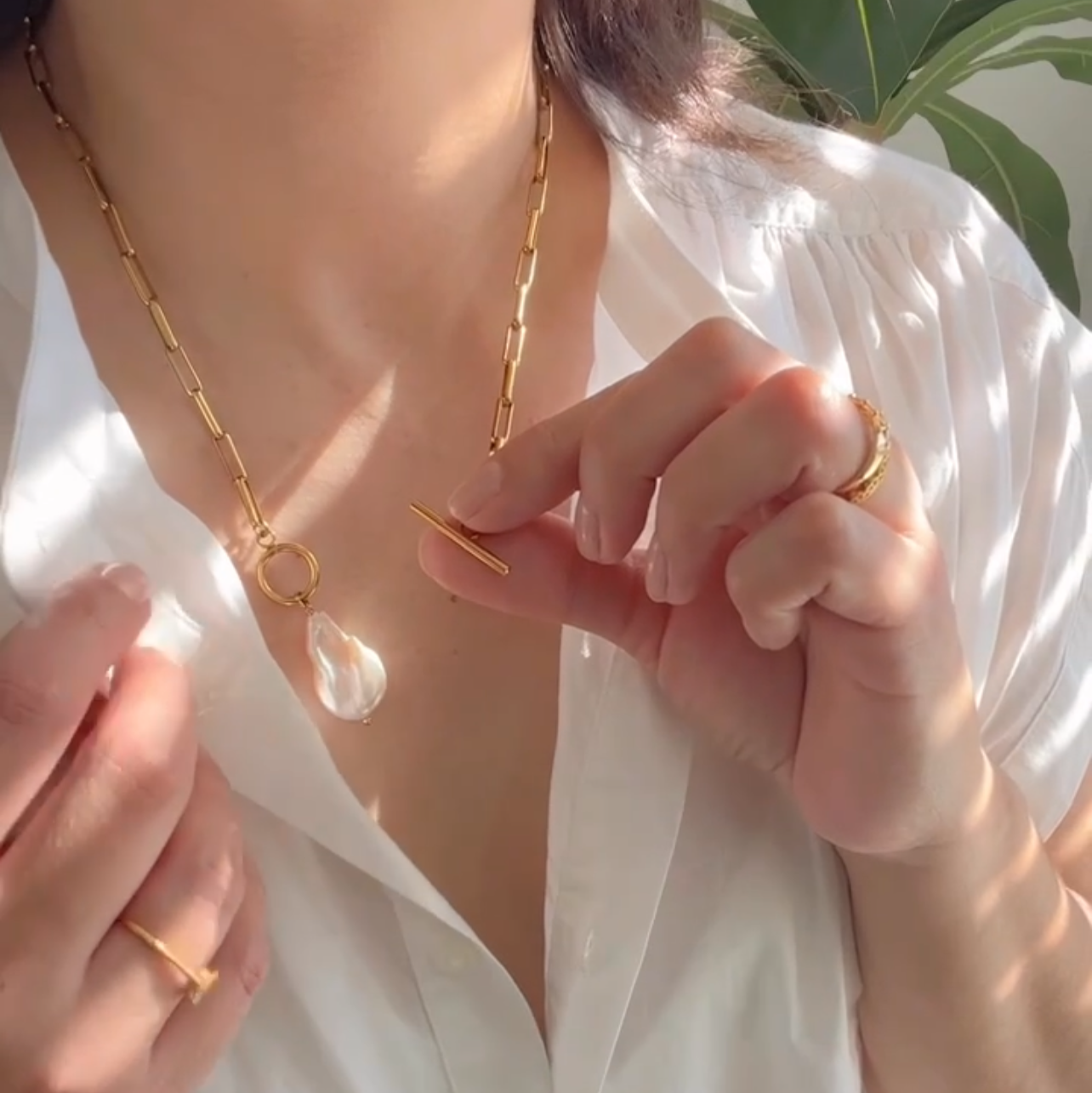 Pearl Pendant Necklace – Clip Chain and OT Clasp