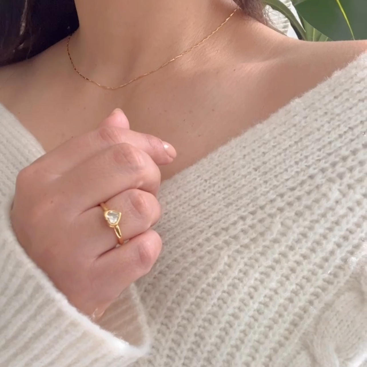 Heart and Square Diamond Inspired Rings – Stainless Steel