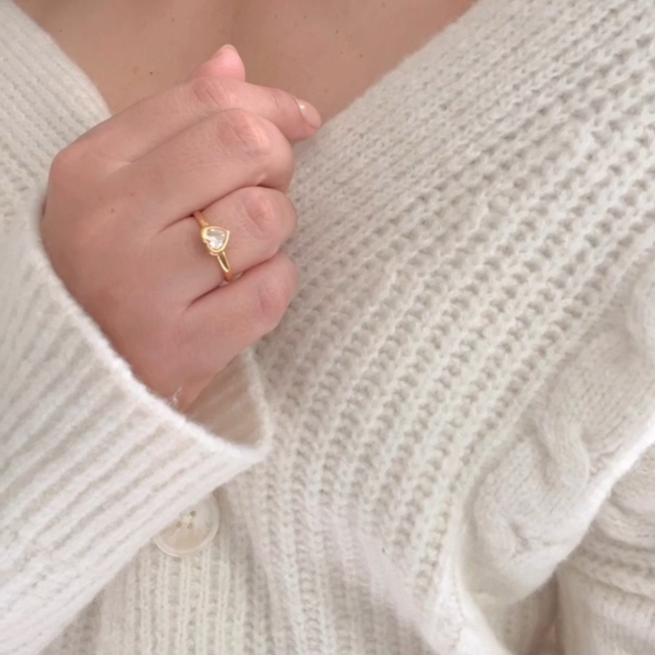 Heart and Square Diamond Inspired Rings – Stainless Steel