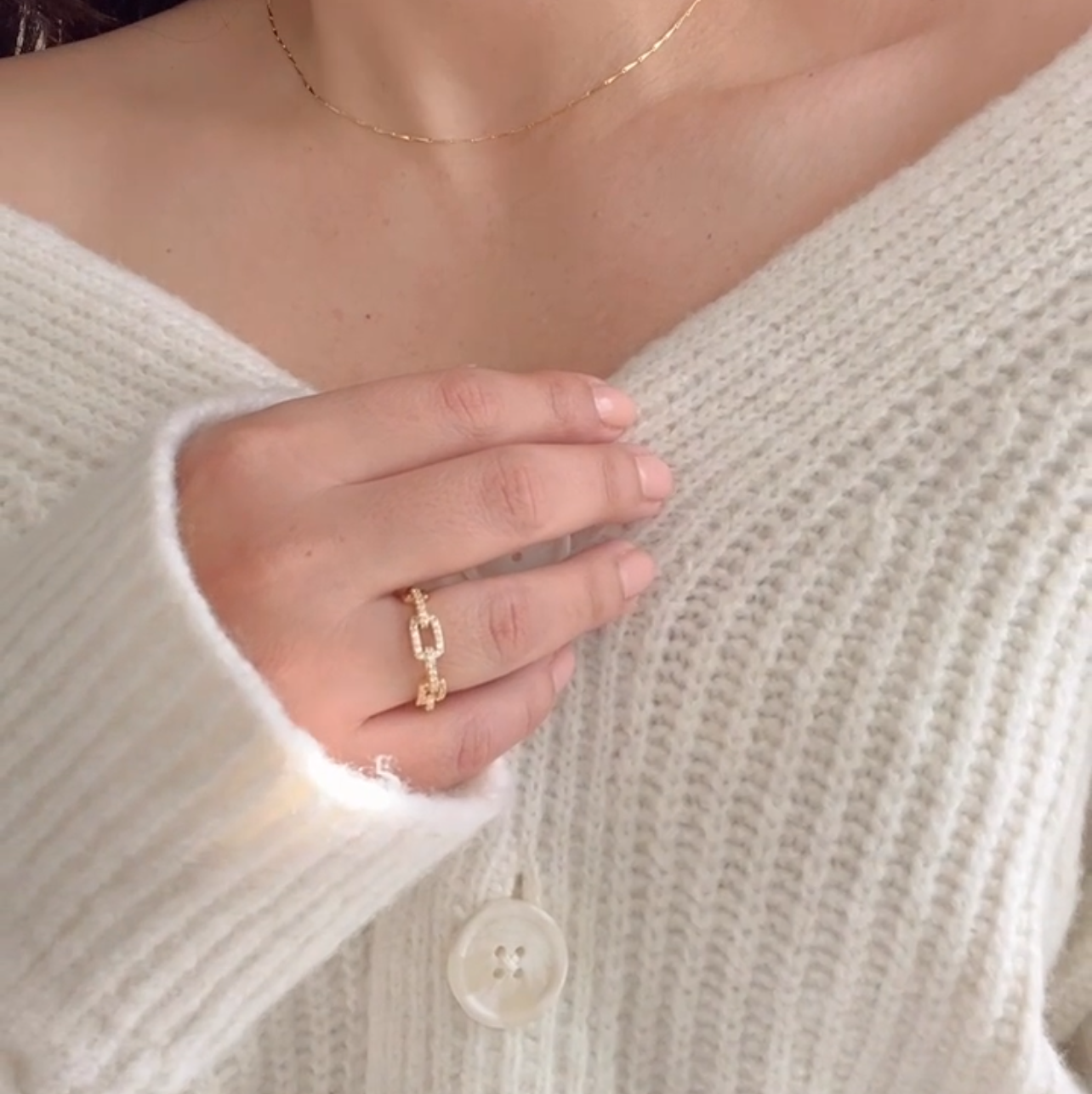 Vintage Rectangle Zirconia Rings Adjustable Green and White