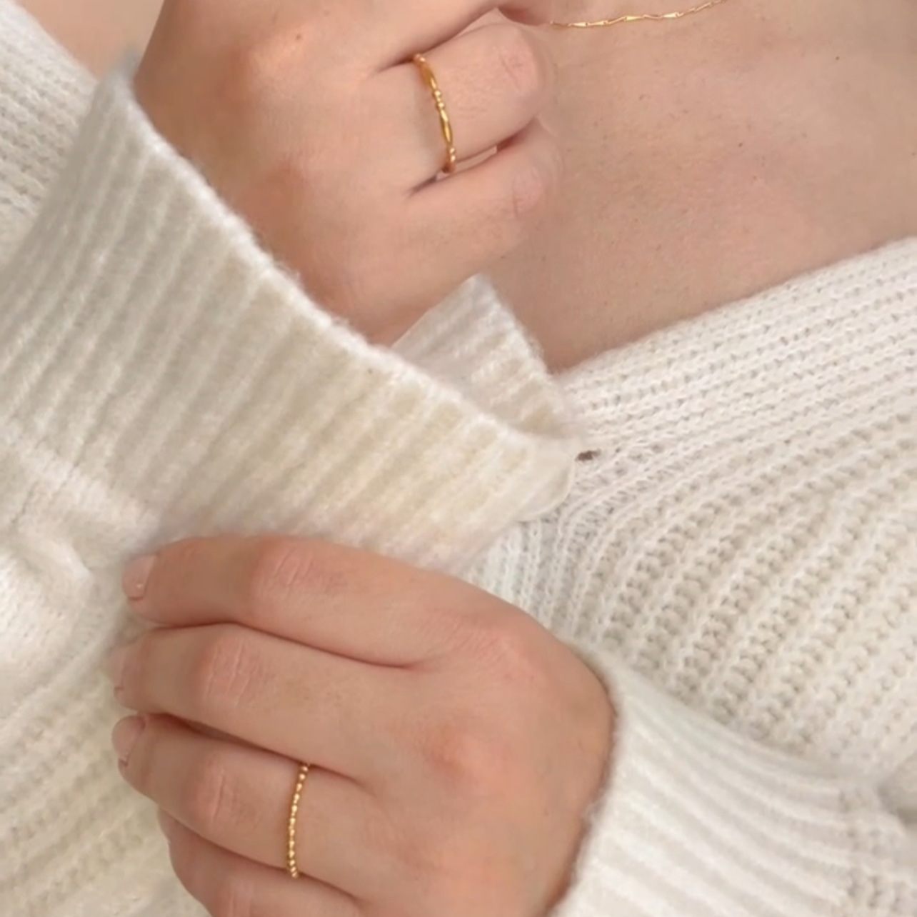 Beaded Stackable Ring Minimalist Design