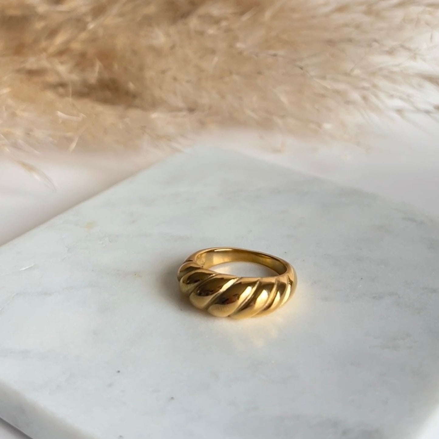 Croissant Dome Ring Stainless Steel Timeless Design