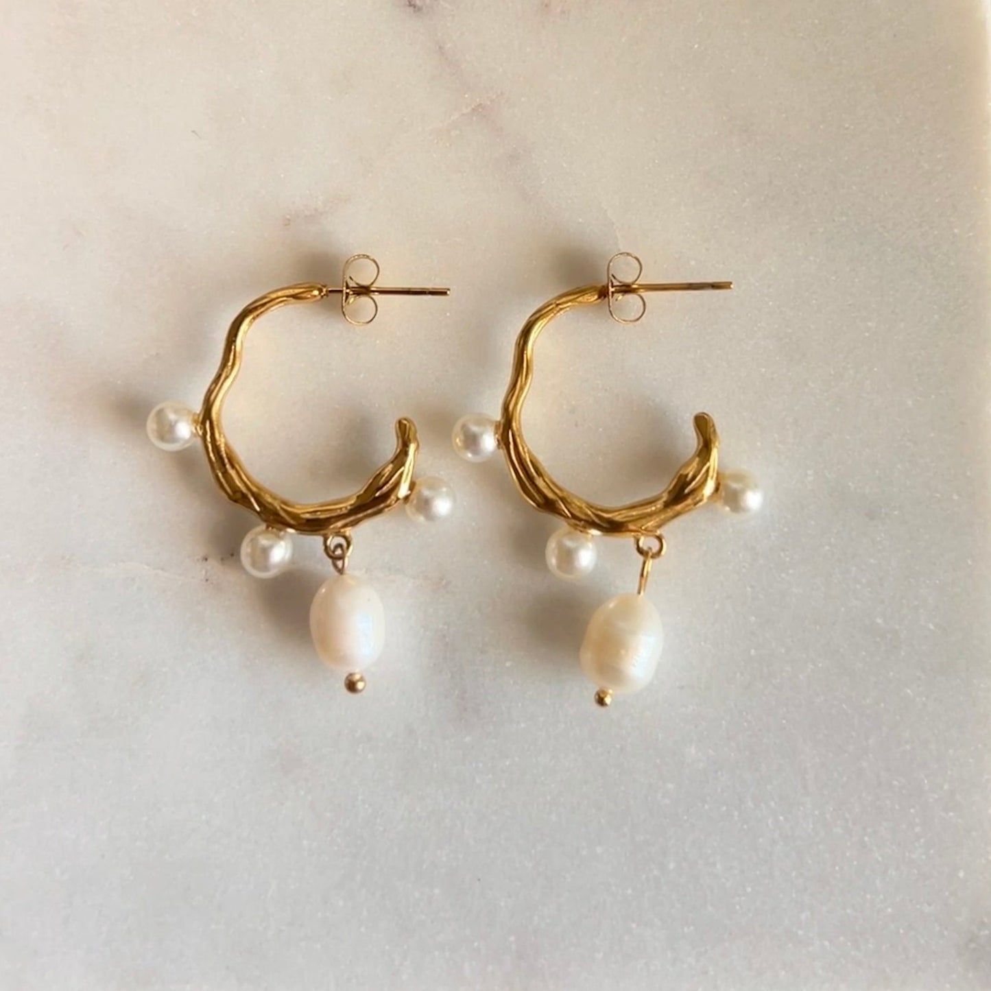 Lustre - Baroque Freshwater Pearl Earrings